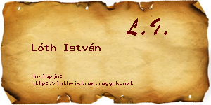 Lóth István névjegykártya